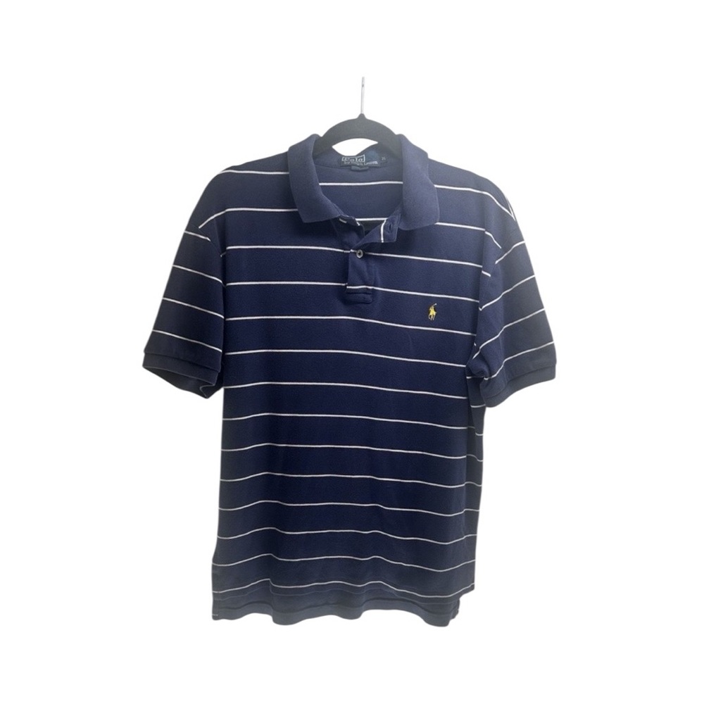 Polo Ralph Lauren blue‎ and white striped Medium collared shirt